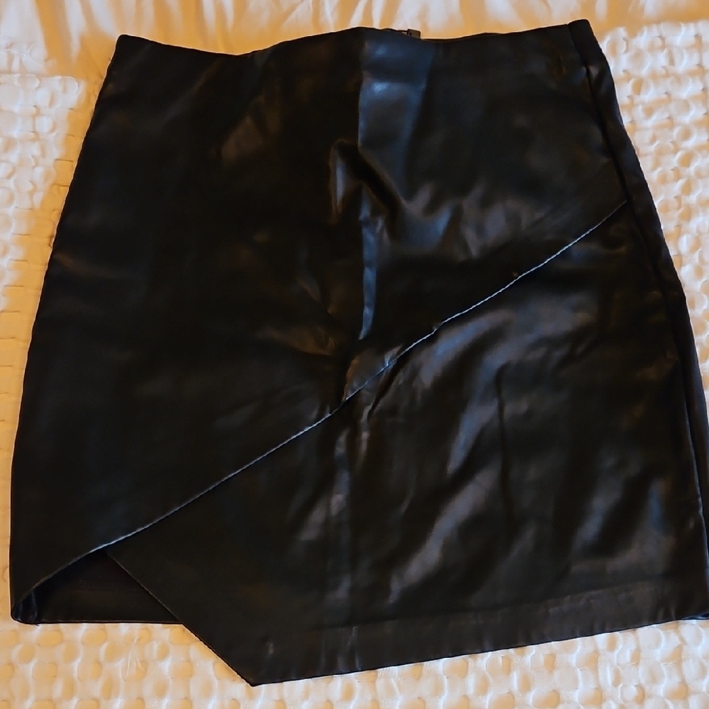 Black Leather Dynamite Skirt Medium